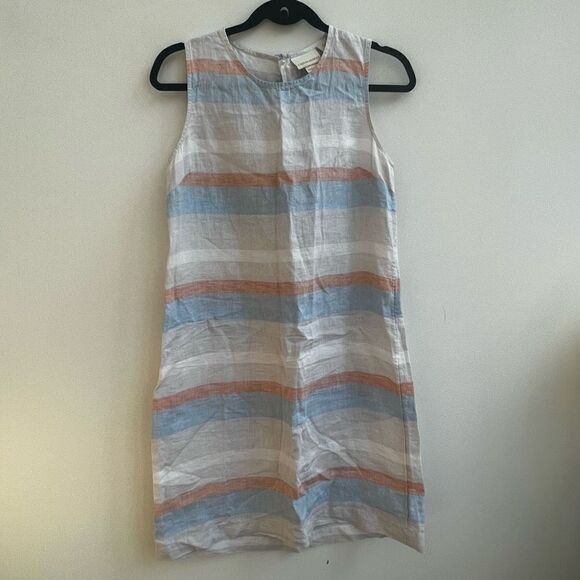Cynthia Rowley Women's Striped Color Linen Sleeveless Dress Multicolor Size 4 - Picture 1 of 8